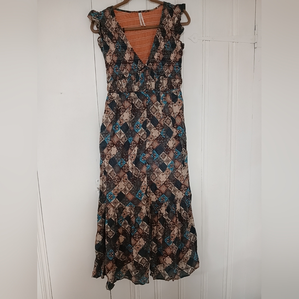 Anthropologie Multicolor Patchwork Maxi Dress